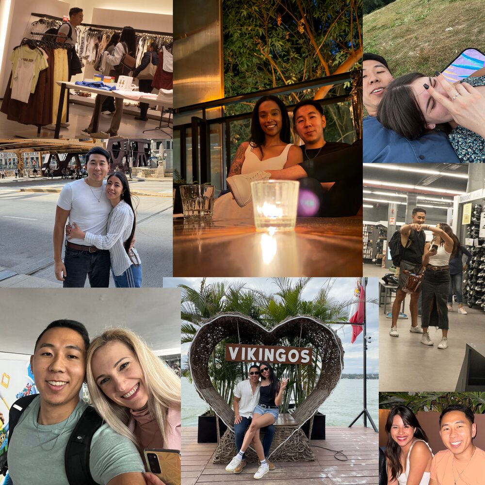 Collage of Joel out on dates and approaching women in the city